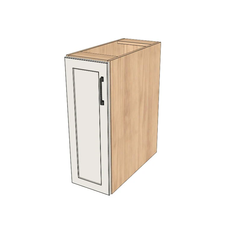 11" Wide Base Cabinet - (Hardrock Maple Melamine Boxes - Painted Doors)