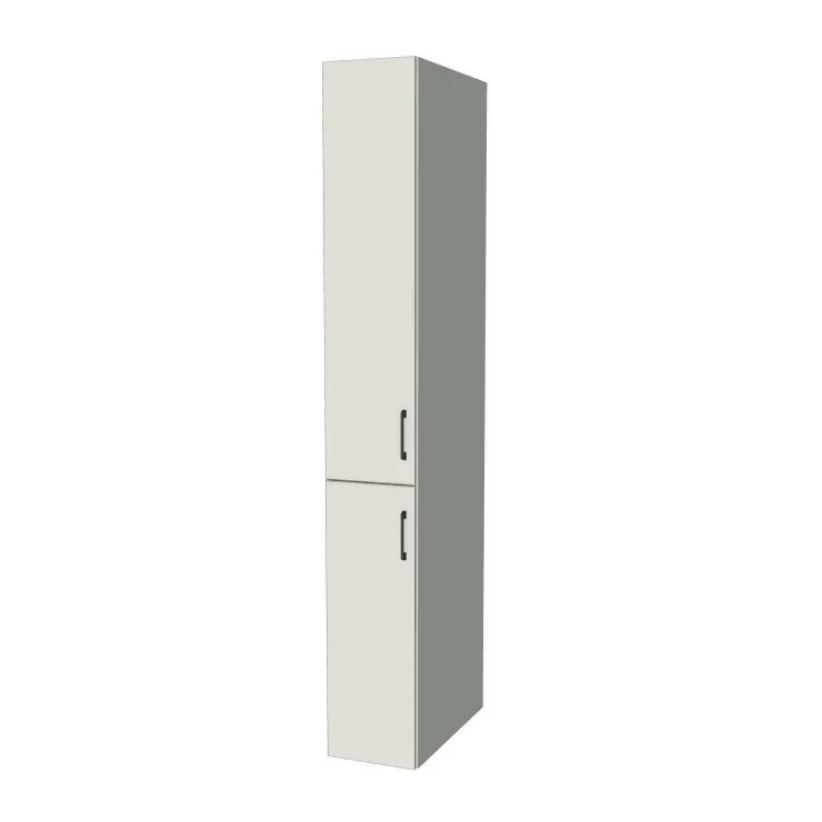 12" Wide Tall Pantry Cabinet - (White Melamine Boxes - Flat Panel Doors) 24 D