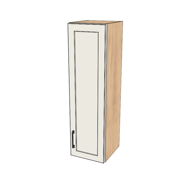 12" Wide x 42" High Wall Cabinet - (Hardrock Maple Melamine Boxes - Painted Doors)