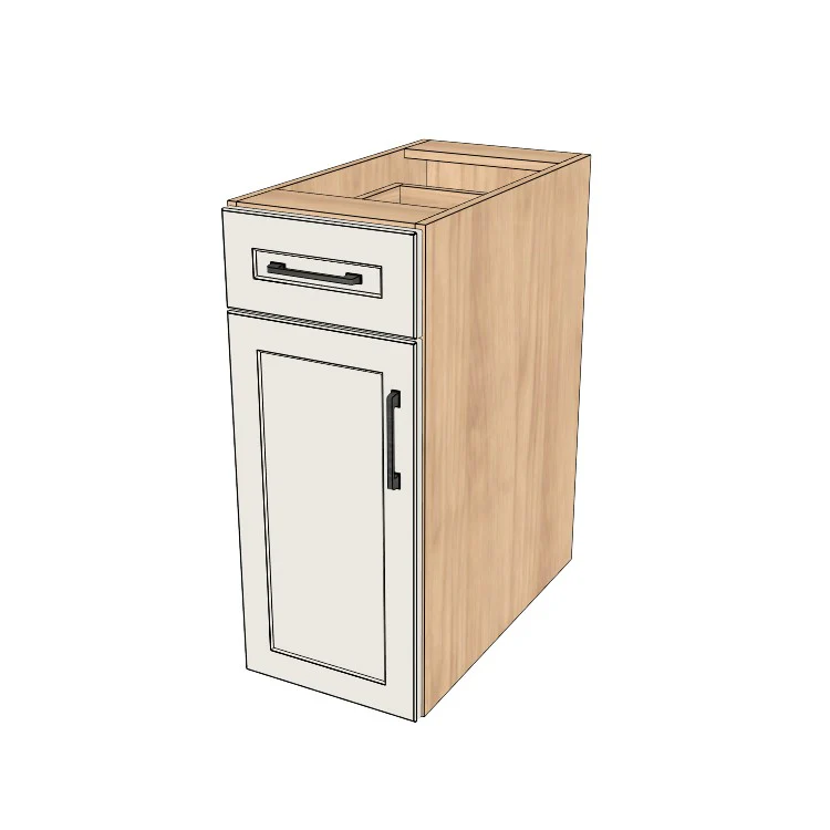 13" Wide Base Cabinet With Drawer On Top - (Hardrock Maple Melamine Boxes - Thermofoil Doors)