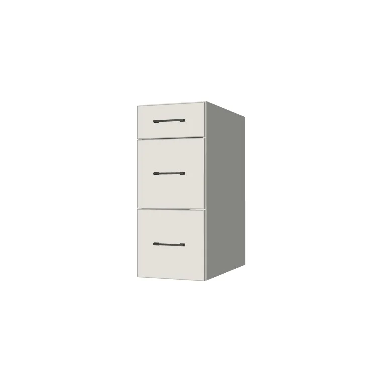 13" Wide Drawer Cabinet - (White Melamine Boxes - Flat Panel Doors)