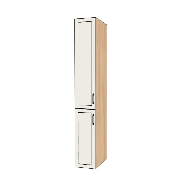 13" Wide Tall Pantry Cabinet - (Hardrock Maple Melamine Boxes - Painted Doors) 24 D