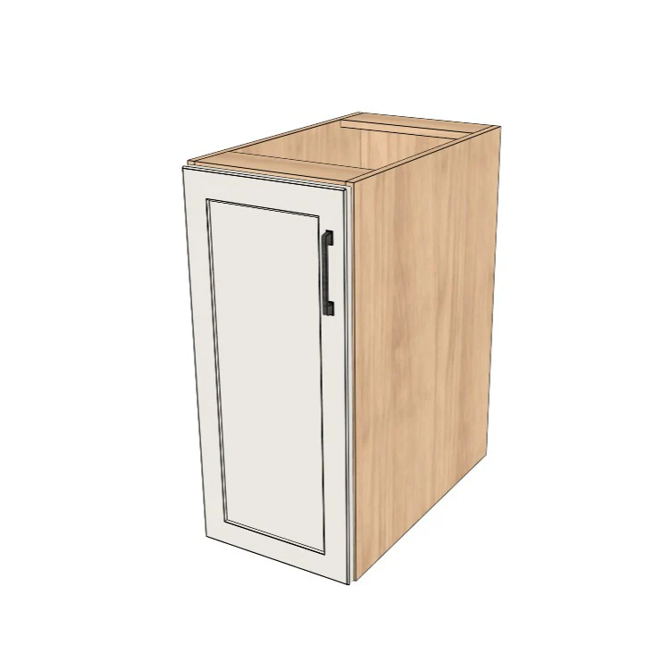 14" Wide Base Cabinet - (Hardrock Maple Melamine Boxes - Painted Doors)
