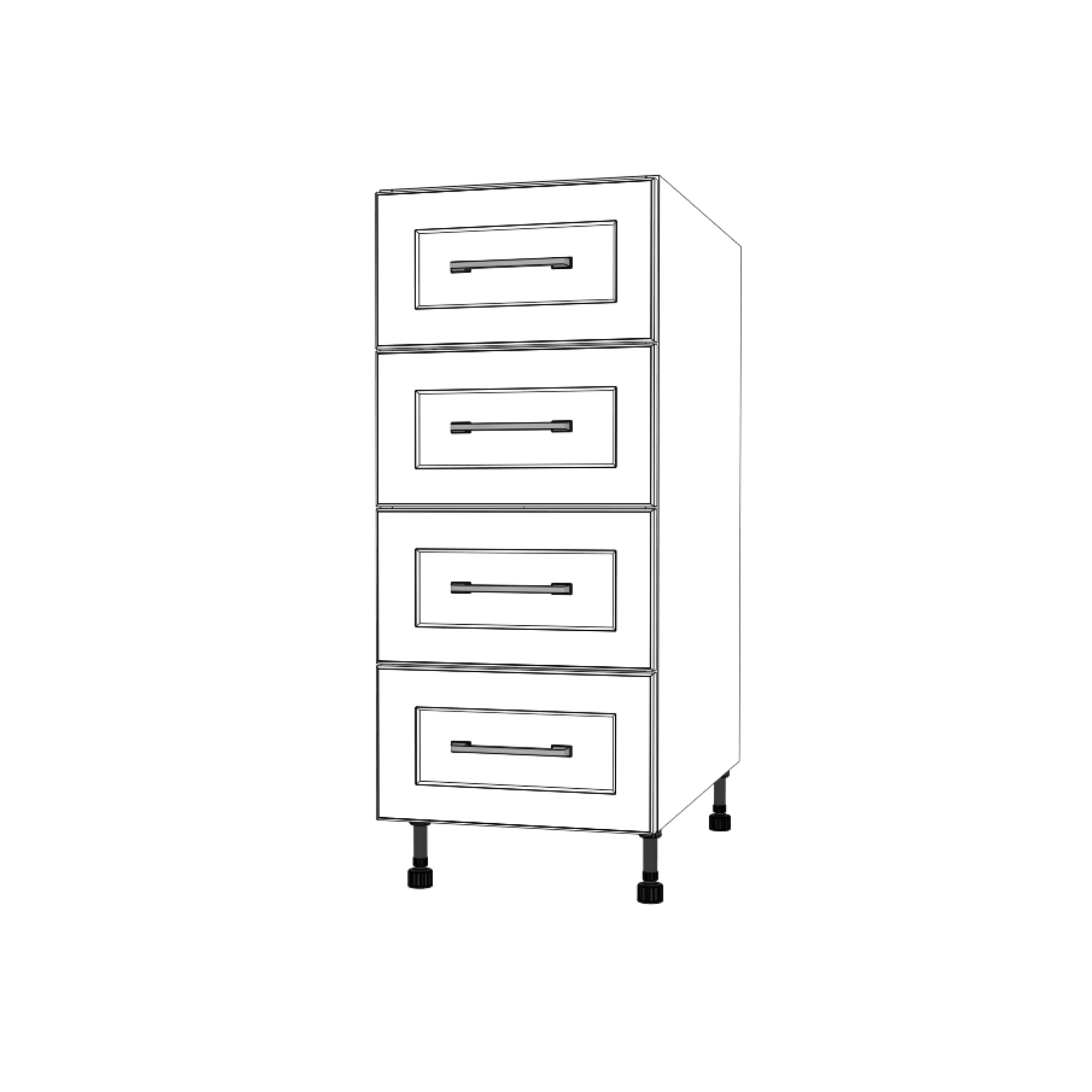 14" Wide Drawer Cabinet - Painted Doors - Image 3