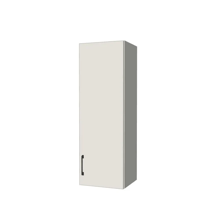 14" Wide x 42" High Wall Cabinet - (White Melamine Boxes - Flat Panel Doors)
