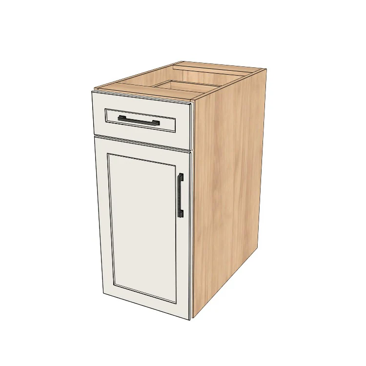 15" Wide Base Cabinet With Drawer On Top - (Ply Wood Boxes - Thermofoil Doors)