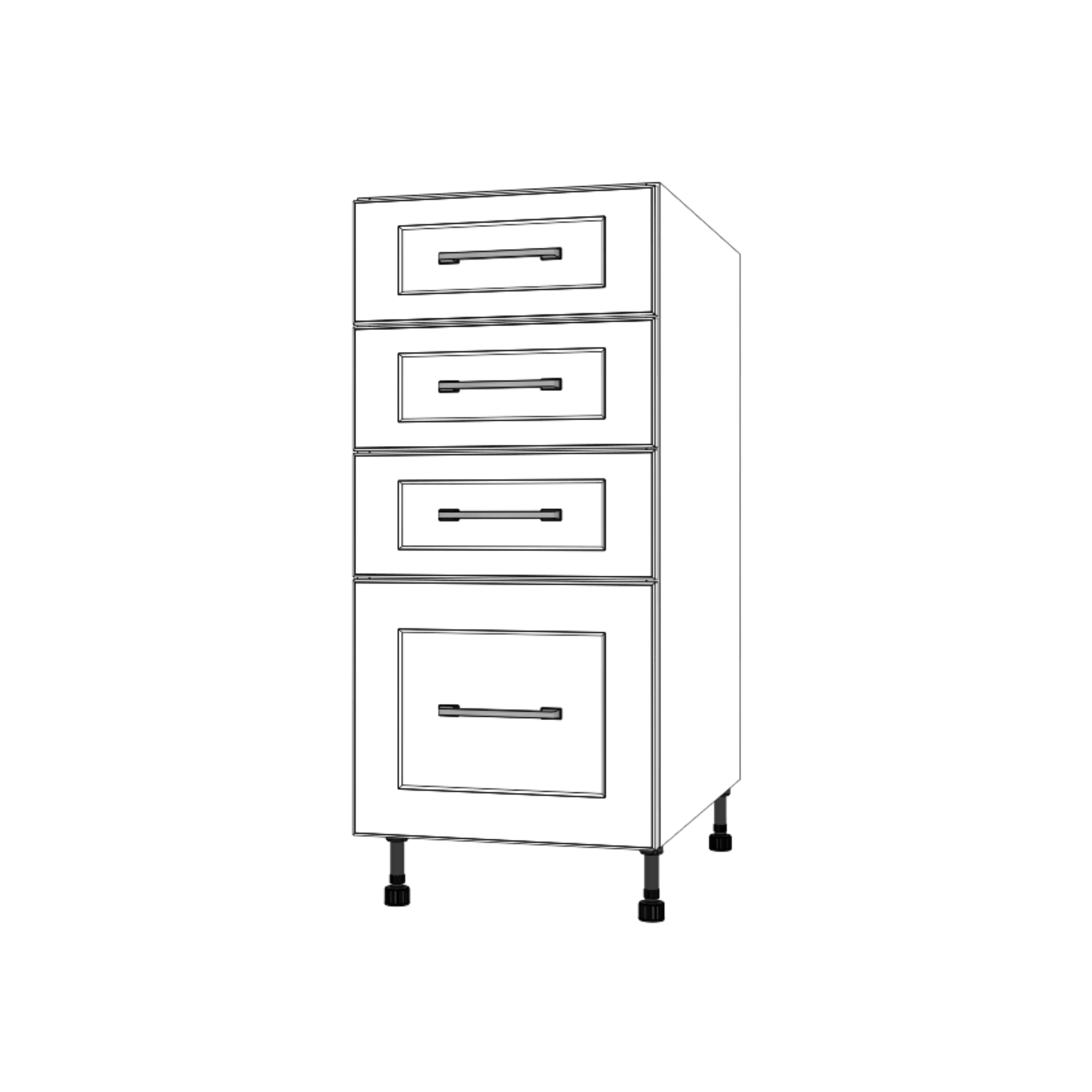 15" Wide Drawer Cabinet - Painted Doors - Image 2