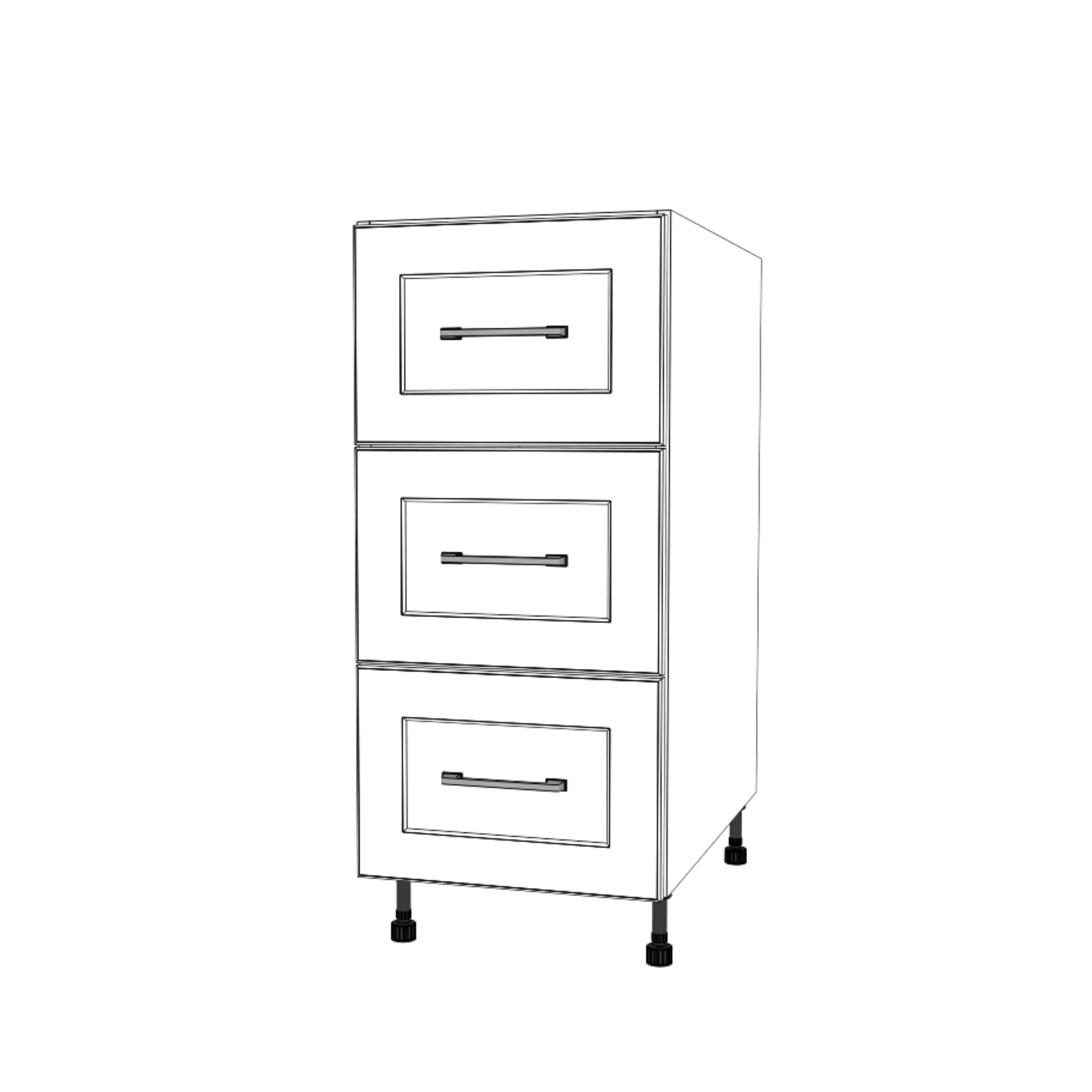 15" Wide Drawer Cabinet - Painted Doors - Image 4