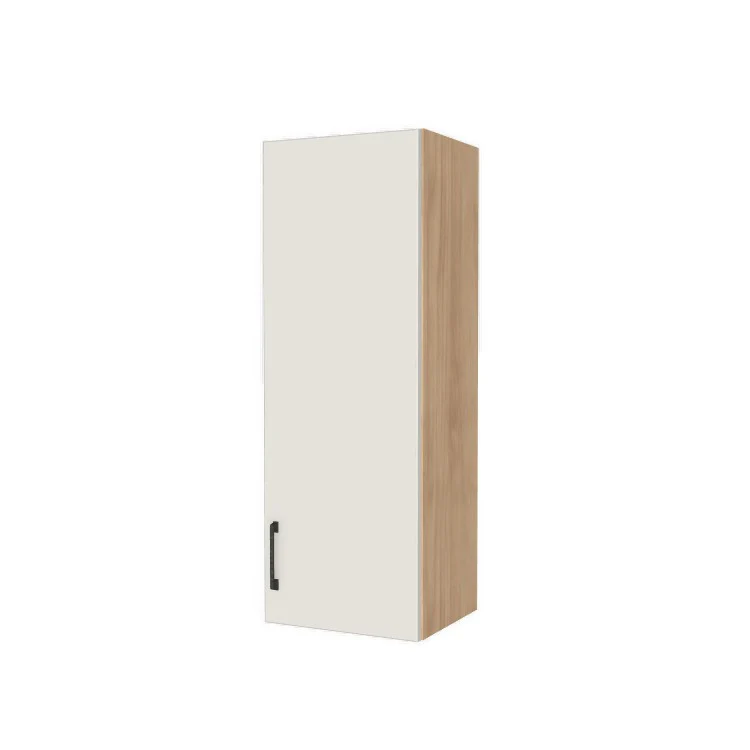 15" Wide x 42" High Wall Cabinet - (Hardrock Maple Melamine Boxes - Flat Panel Doors)