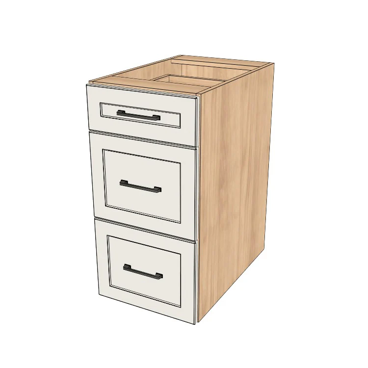 16" Wide Drawer Cabinet - (Hardrock Maple Melamine Boxes - Painted Doors)