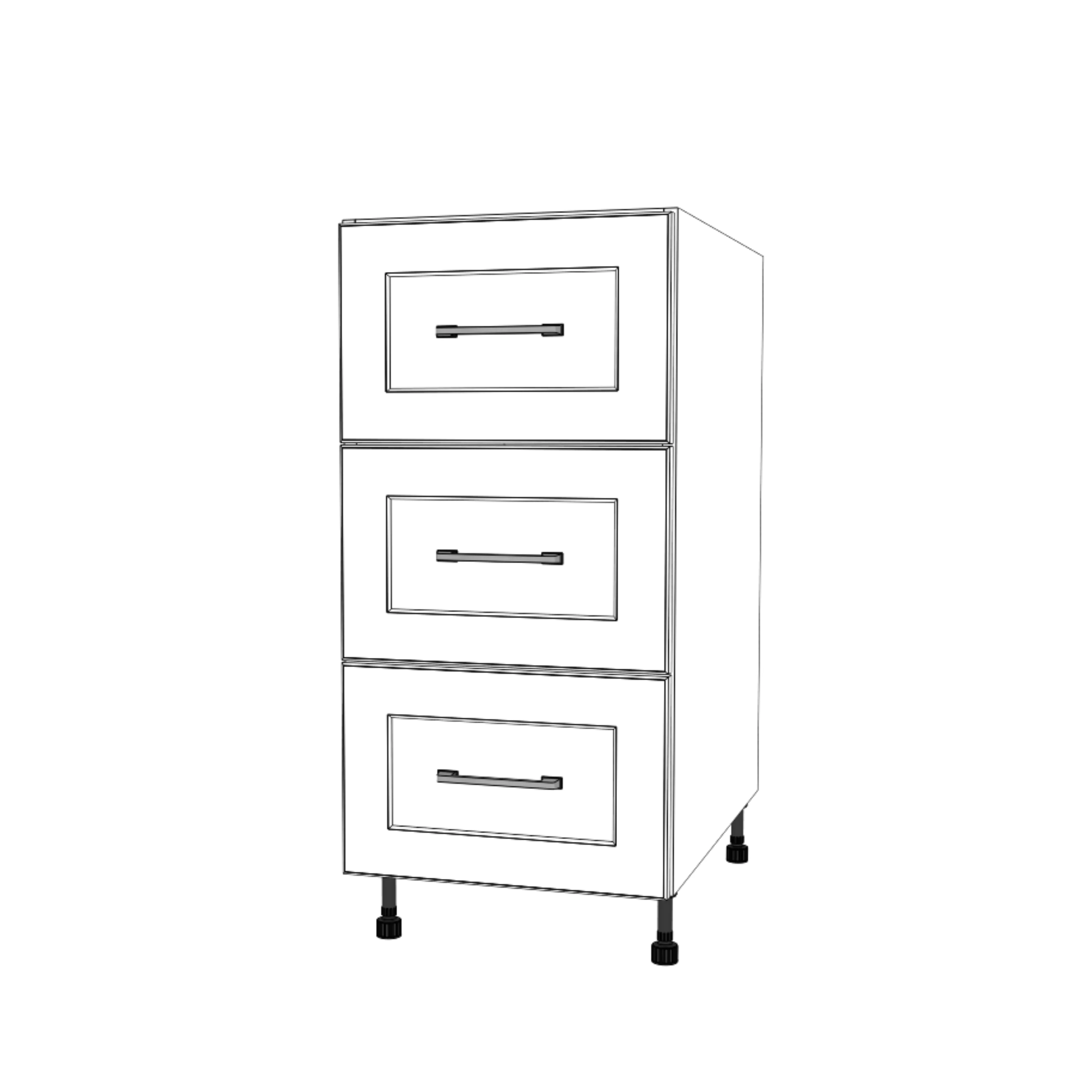 16" Wide Drawer Cabinet - Painted Doors - Image 4