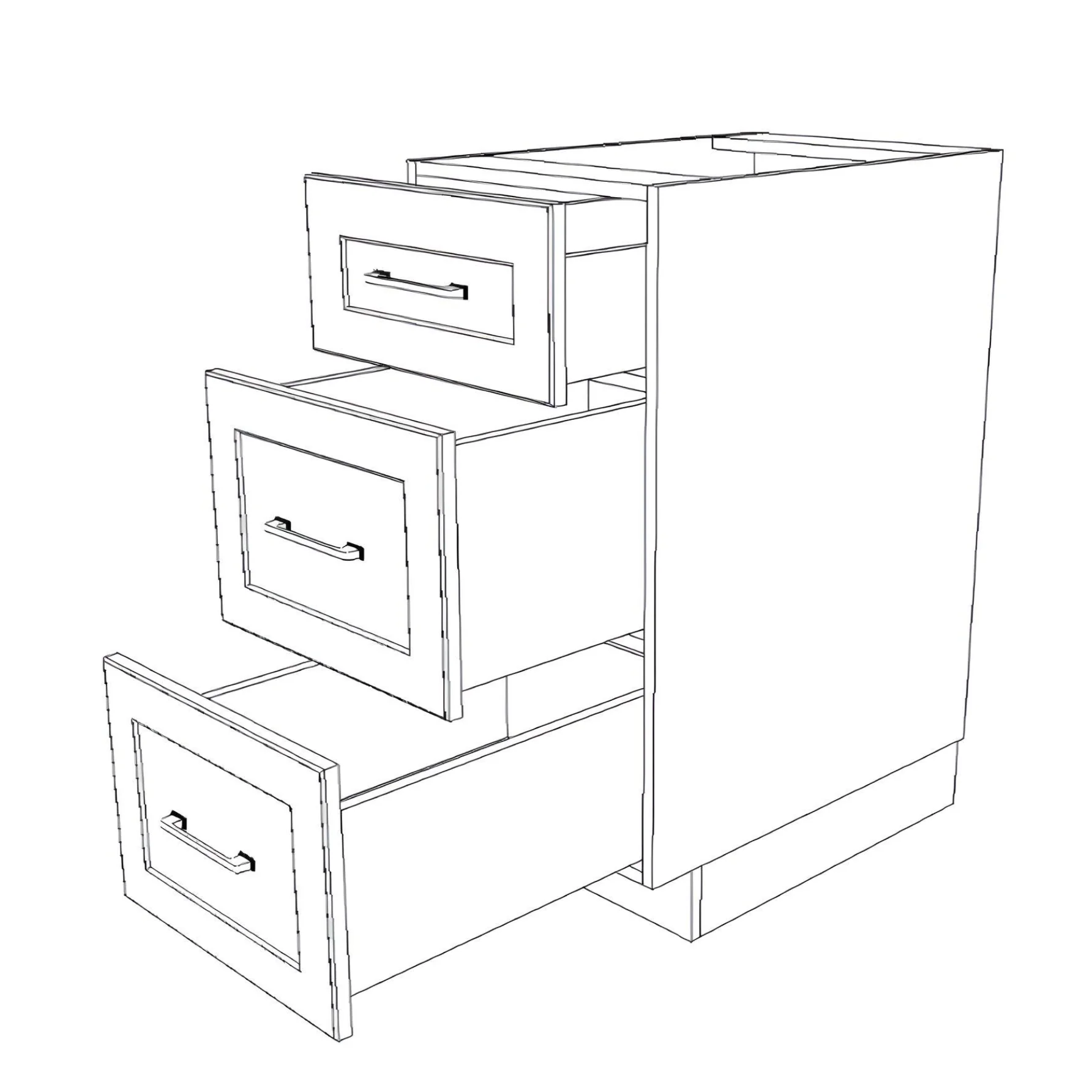16" Wide Drawer Cabinet - Painted Doors - Image 6