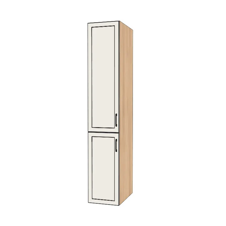 16" Wide Tall Pantry Cabinet - (Hardrock Maple Melamine Boxes - Painted Doors) 24 D