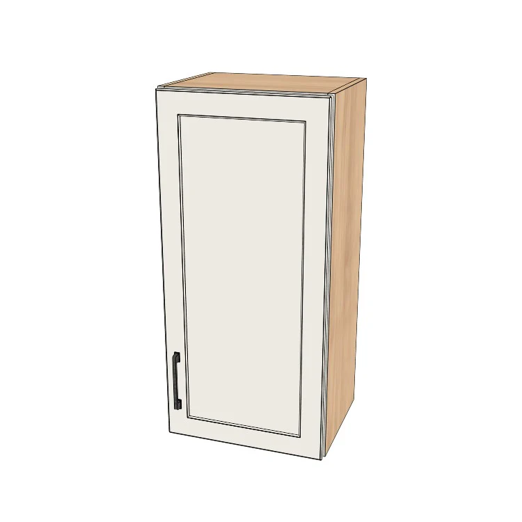 16" Wide x 34" High Wall Cabinet - (Hardrock Maple Melamine Boxes - Painted Doors)