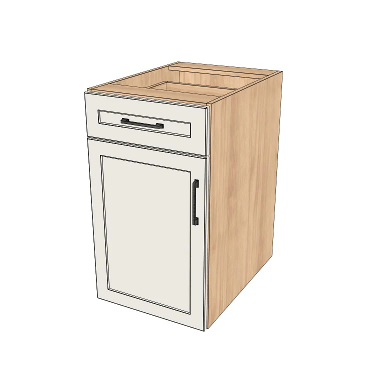 18" Wide Base Cabinet With Drawer On Top - (Hardrock Maple Melamine Boxes - Thermofoil Doors)