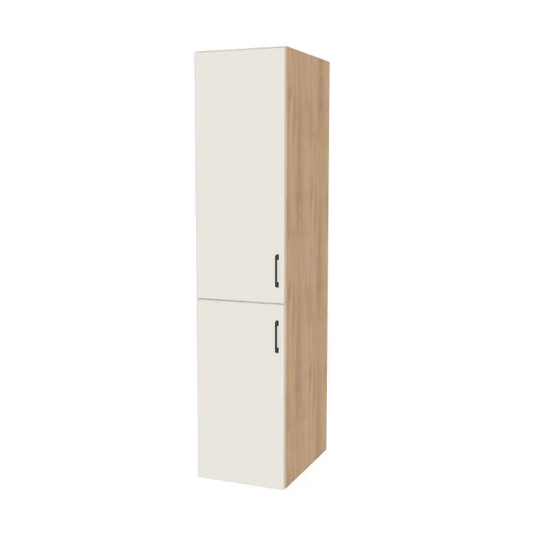 18" Wide Tall Pantry Cabinet - (Hardrock Maple Melamine Boxes - Flat Panel Doors) 24 D