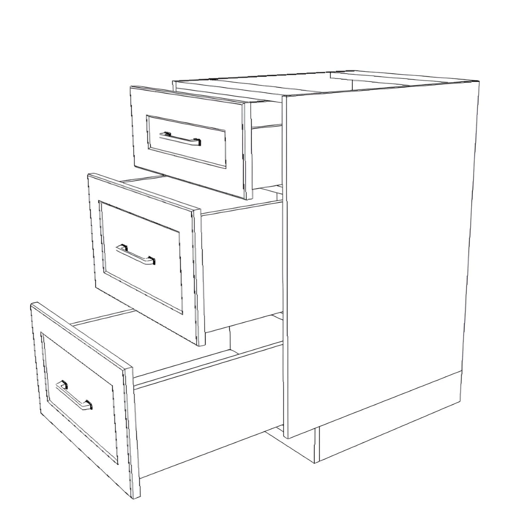 19" Wide Drawer Cabinet - Thermofoil Doors - Image 6