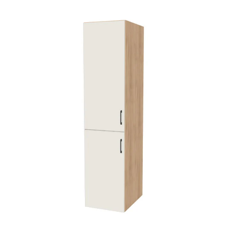 19" Wide Tall Pantry Cabinet - (Hardrock Maple Melamine Boxes - Flat Panel Doors) 24 D