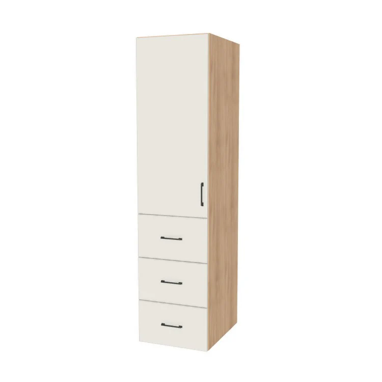 20" Wide Tall Pantry Cabinet with Drawer - (Hardrock Maple Melamine Boxes - Flat Panel Doors) 24 D