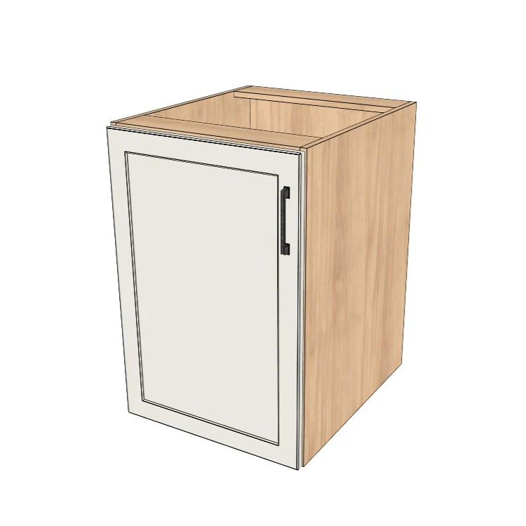21" Wide Base Cabinet - (Hardrock Maple Melamine Boxes - Thermofoil Doors)