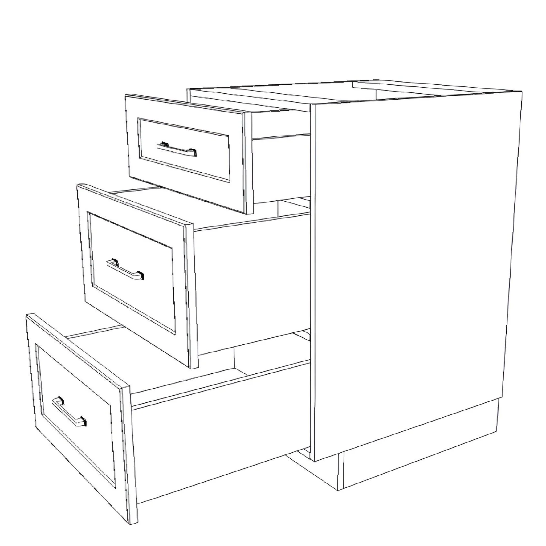 21" Wide Drawer Cabinet - Painted Doors - Image 6