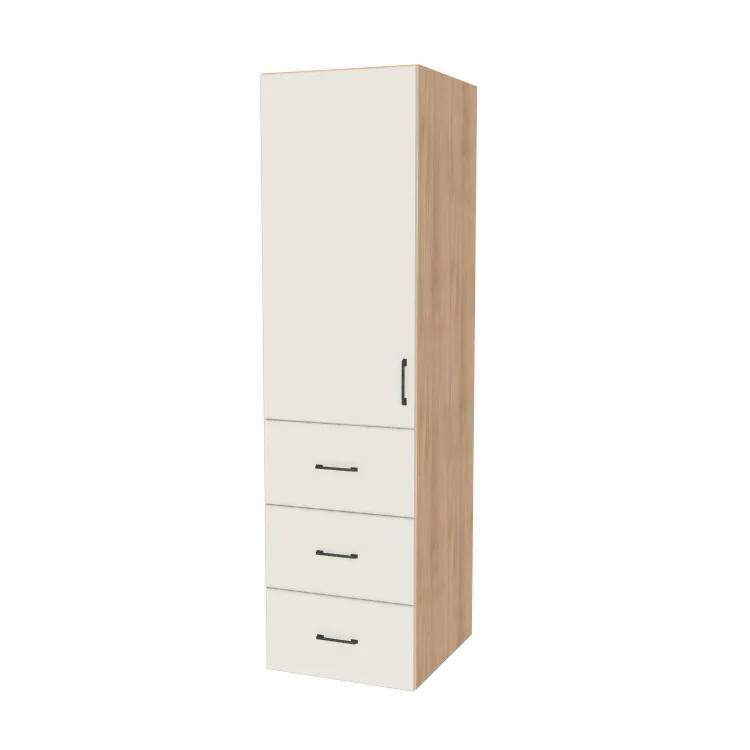 22" Wide Tall Pantry Cabinet with Drawer - (Hardrock Maple Melamine Boxes - Flat Panel Doors) 24 D