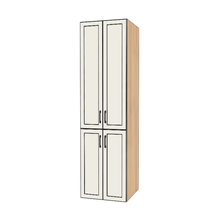 24" Wide Tall Pantry Cabinet - (Hardrock Maple Melamine Boxes - Thermofoil Doors) 24 D
