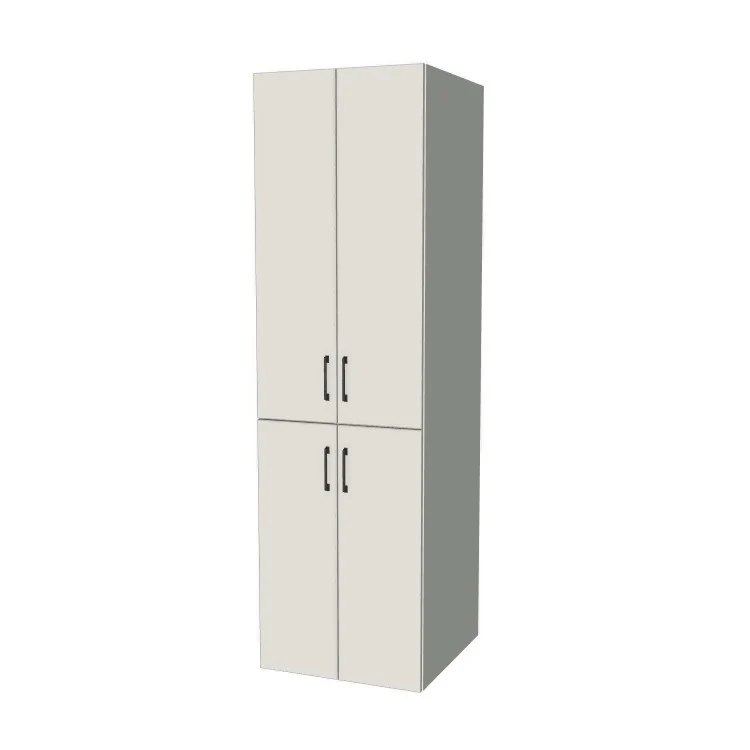 24" Wide Tall Pantry Cabinet - (White Melamine Boxes - Flat Panel Doors) 24 D