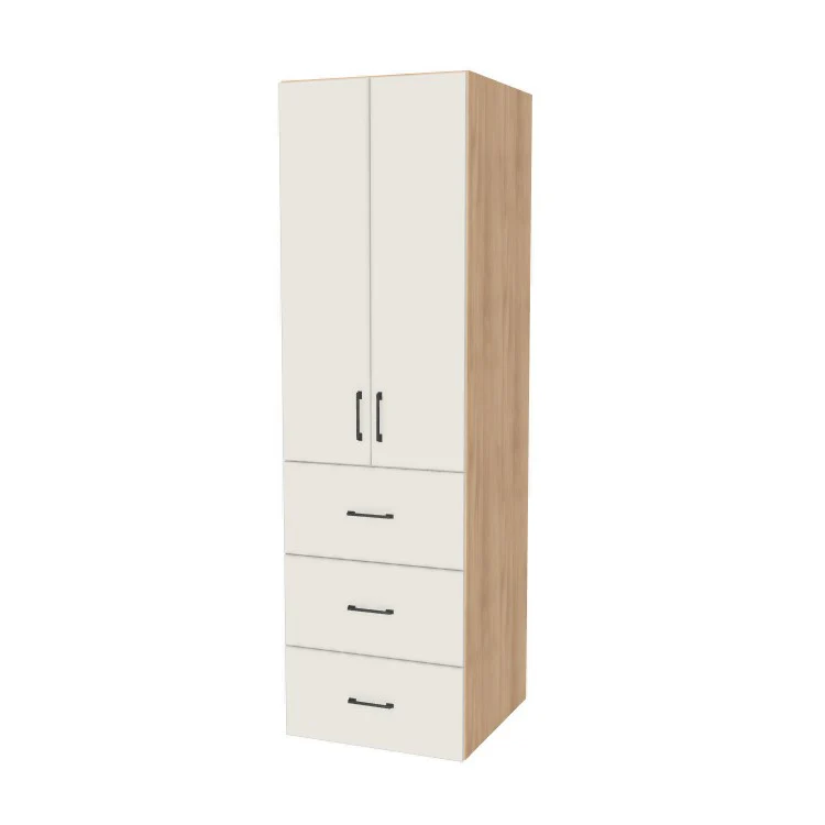 24" Wide Tall Pantry Cabinet with Drawer - (Hardrock Maple Melamine Boxes - Flat Panel Doors) 24 D