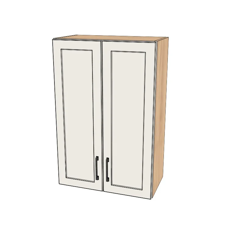 24" Wide x 36" High Wall Cabinet - (Hardrock Maple Melamine Boxes - Painted Doors)
