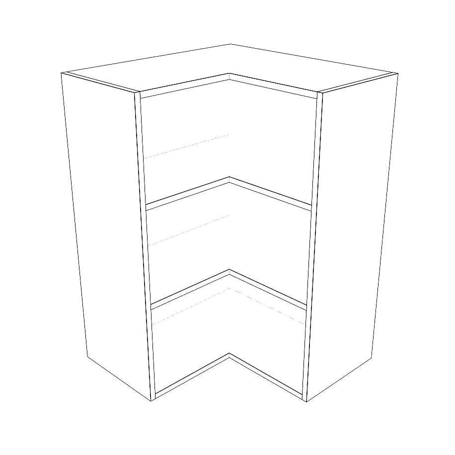 24x24" Wide x 34" High Corner Wall Cabinet - Thermofoil Doors - Image 2