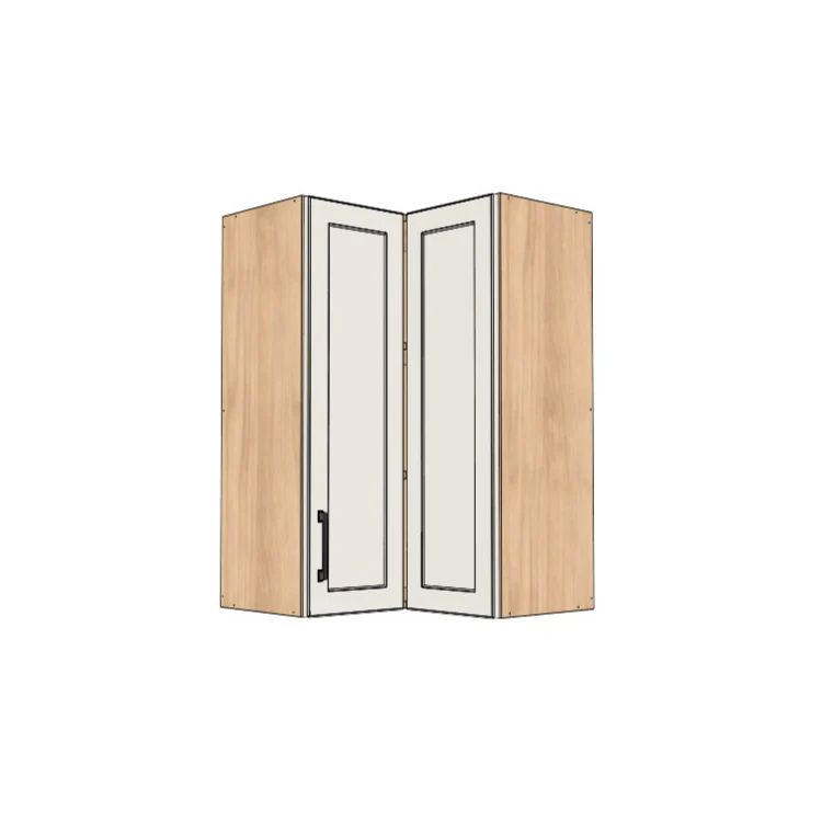 24x24" Wide x 36" High Corner Wall Cabinet - (Hardrock Maple Melamine Boxes - Thermofoil Doors)
