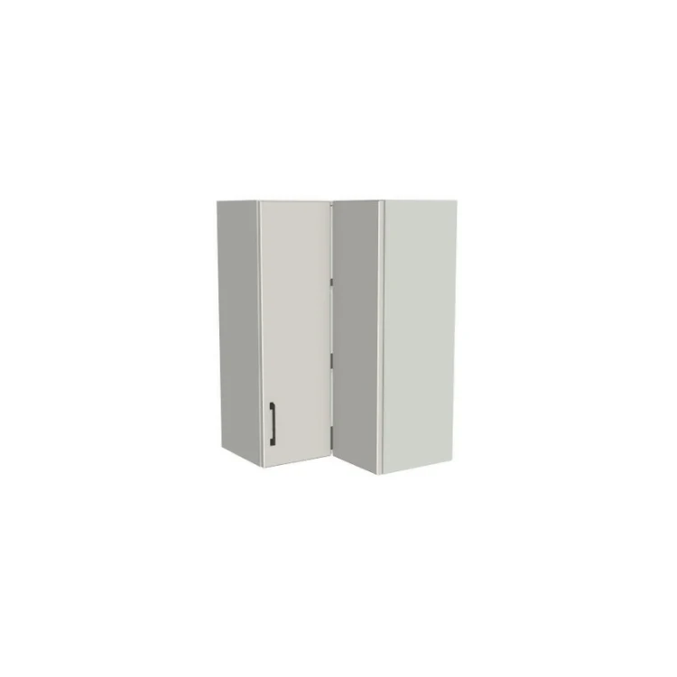 24x24" Wide x 36" High Corner Wall Cabinet - (White Melamine Boxes - Flat Panel Doors)