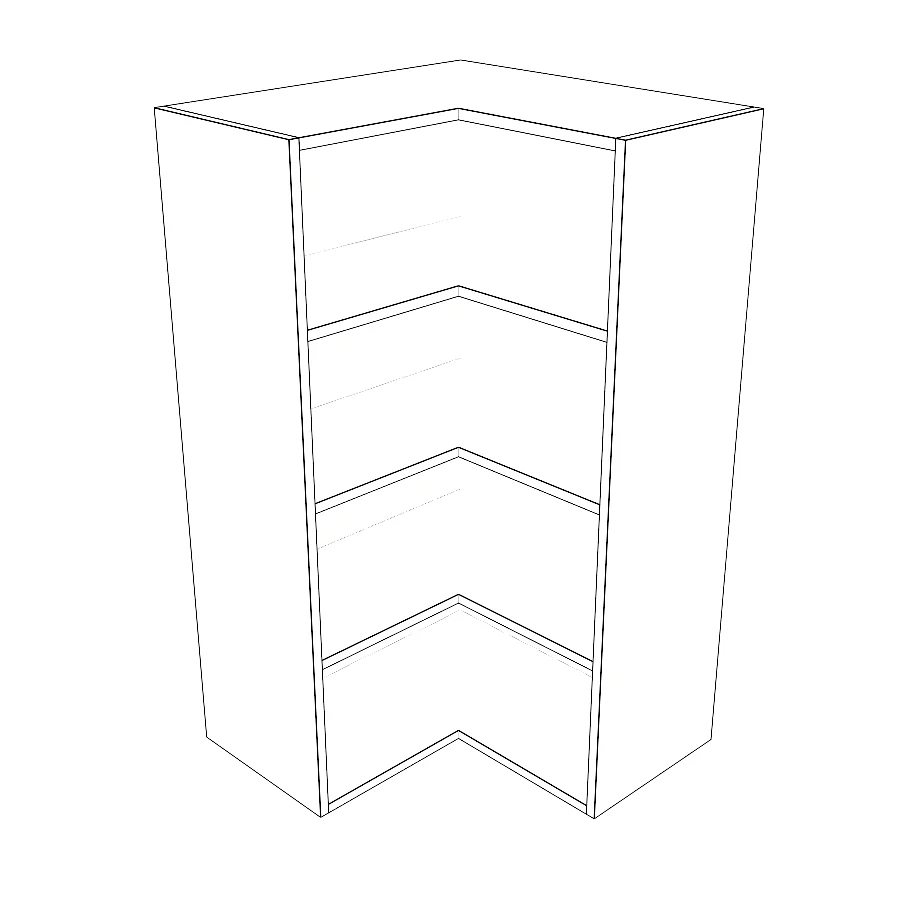 24x24" Wide x 42" High Corner Wall Cabinet - Thermofoil Doors - Image 2