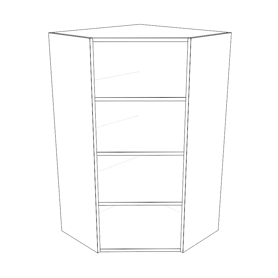 24x24" Wide x 42" High Corner Wall Cabinet - Thermofoil Doors - Image 4