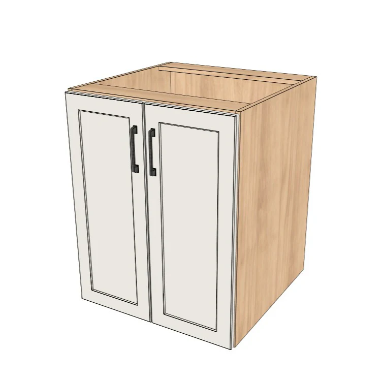 25" Wide Base Cabinet - (Hardrock Maple Melamine Boxes - Thermofoil Doors)