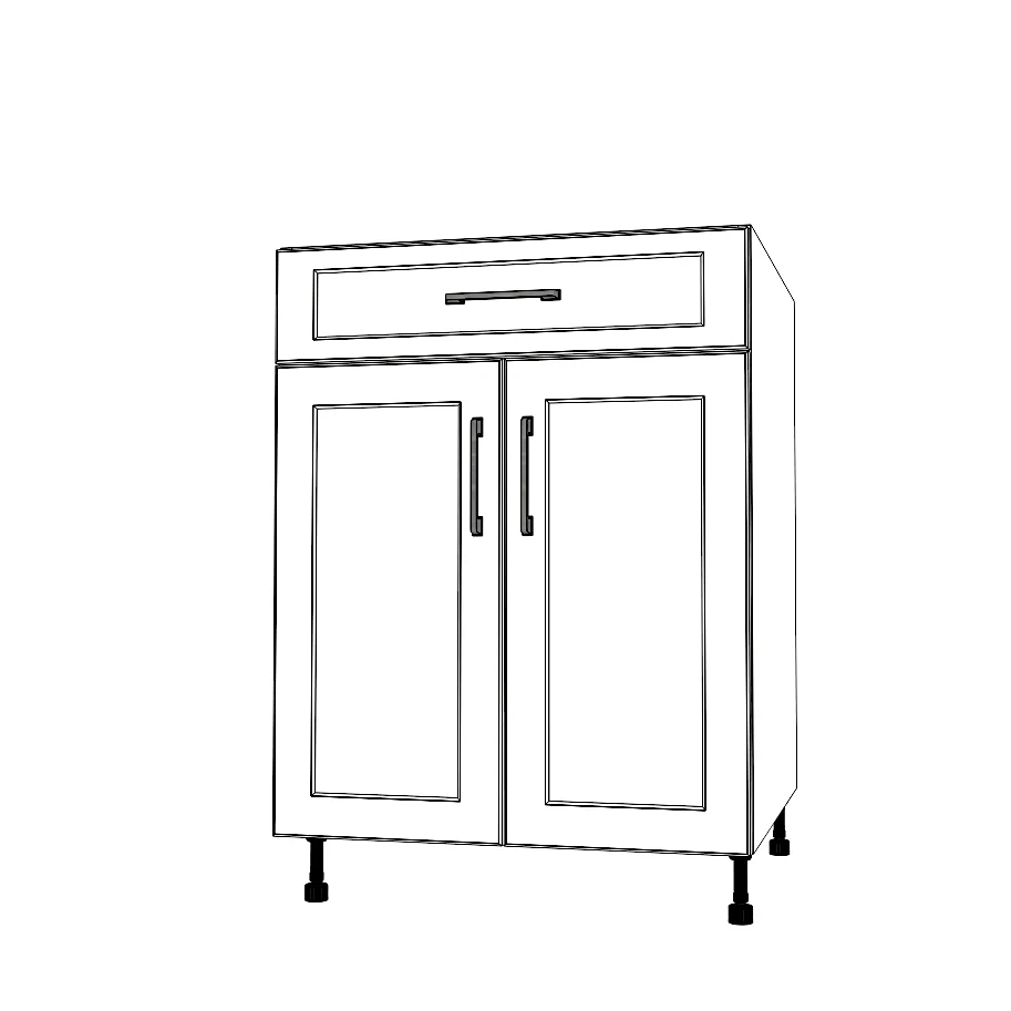 25" Wide Base Cabinet With Drawer On Top - Painted Doors