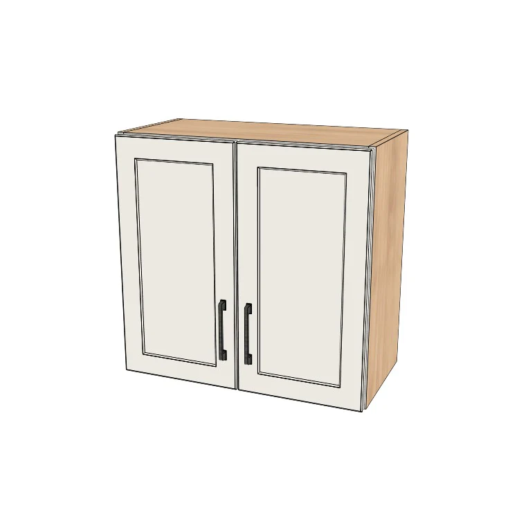 25" Wide x 24" High Wall Cabinet - (Hardrock Maple Melamine Boxes - Painted Doors)