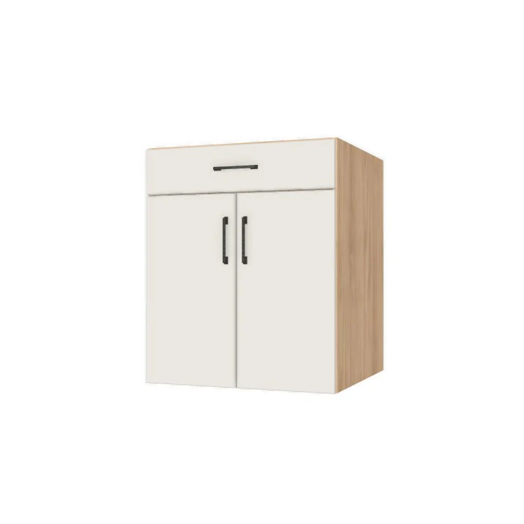 26" Wide Base Cabinet With Drawer On Top - (Hardrock Maple Melamine Boxes - Flat Panel Doors)