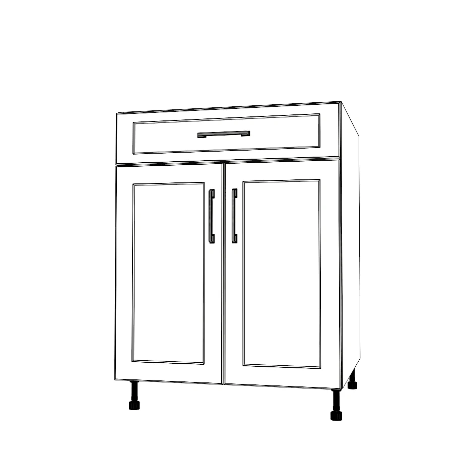 26" Wide Base Cabinet With Drawer On Top - Painted Doors