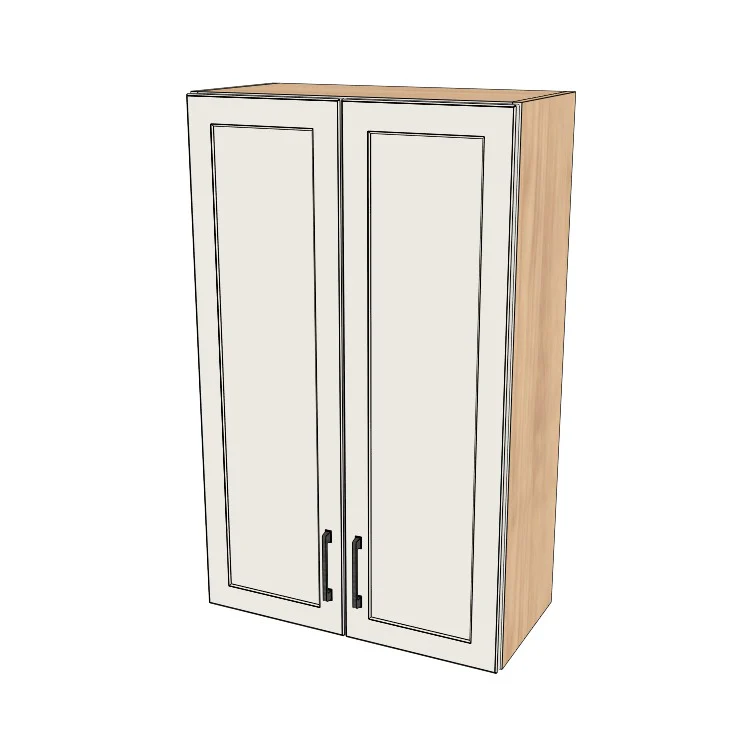26" Wide x 42" High Wall Cabinet - (Hardrock Maple Melamine Boxes - Painted Doors)