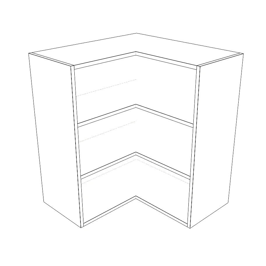 26x26" Wide x 30" High Corner Wall Cabinet - Thermofoil Doors - Image 2