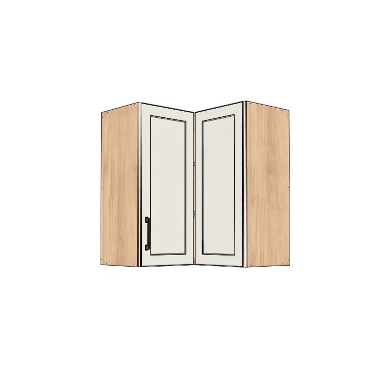 26x26" Wide x 30" High Corner Wall Cabinet - (Hardrock Maple Melamine Boxes - Painted Doors)