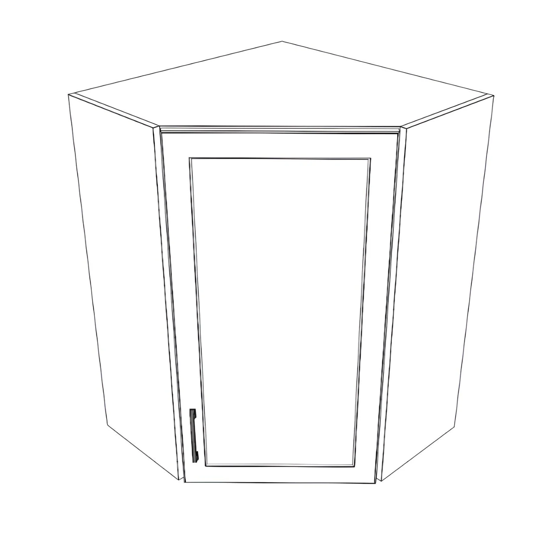 26x26" Wide x 36" High Corner Wall Cabinet - Painted Doors - Image 3