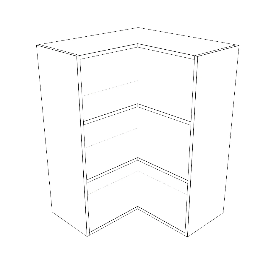 26x26" Wide x 36" High Corner Wall Cabinet - Thermofoil Doors - Image 2