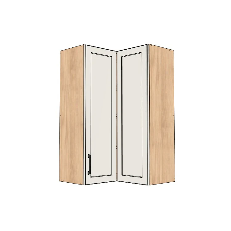 26x26" Wide x 42" High Corner Wall Cabinet - (Hardrock Maple Melamine Boxes - Thermofoil Doors)