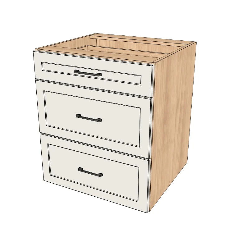 27" Wide Drawer Cabinet - (Ply Wood Boxes - Painted Doors)