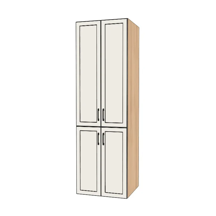 27" Wide Tall Pantry Cabinet - (Hardrock Maple Melamine Boxes - Thermofoil Doors) 24 D