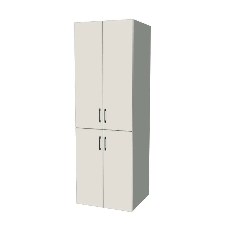 27" Wide Tall Pantry Cabinet - (White Melamine Boxes - Flat Panel Doors) 24 D