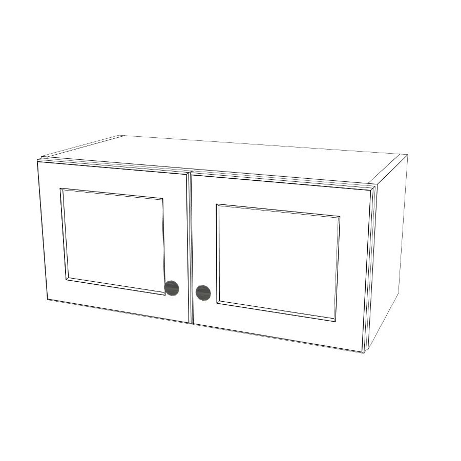 27" Wide x 12" High Wall Cabinet - (White Melamine Cabinets - Thermofoil Doors)